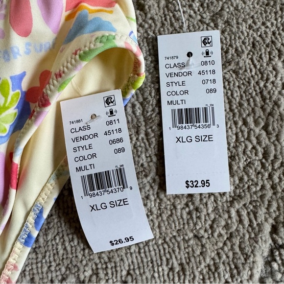 Pacsun bikini set Surf Poppy yellow high rise bottoms swimsuit XL new - Picture 3 of 14